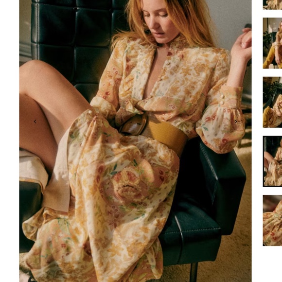 Sezane Loree Dress - Camel Patchwork - Viscose
